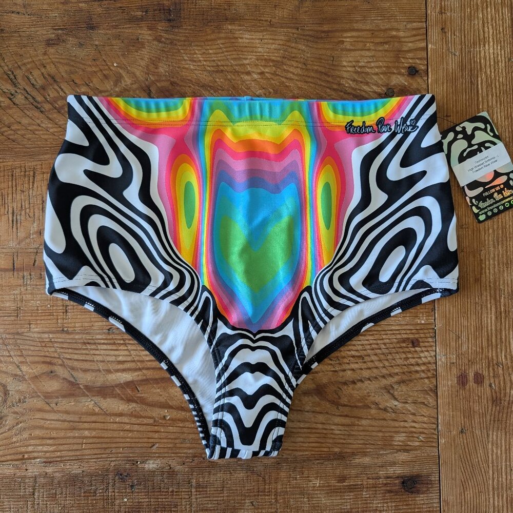 FRW Technicolor High Waisted Bikini Bottom L